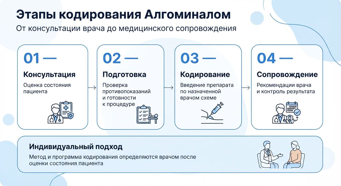 Кодирование препаратом «Алгоминал» в Бутурлиновке инфографика